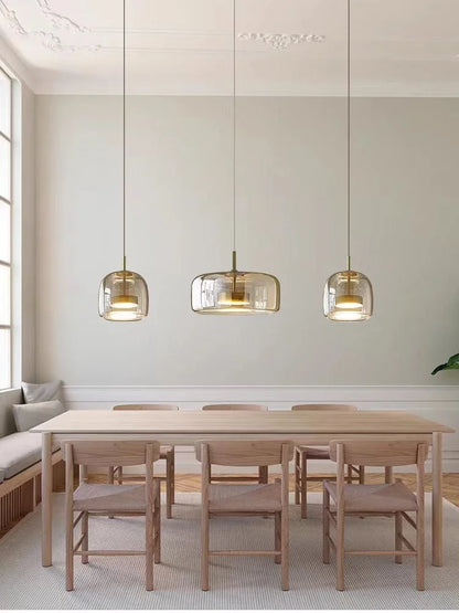 Nordic restaurant pendant light, modern luxury bar counter, coffee shop bedside single head glass artistic lighting fixture
