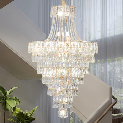 DecorBites™ Crystal Chandelier Art Living Room Lighting for Duplex Buildings and High-End Restaurants