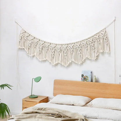 Decobites Hand-woven Macrame Tassels Curtain Tapestry Wall Hanging Cotton Decoration