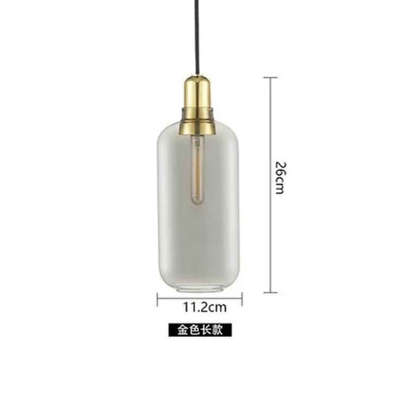 DecorBites™ Industrial Stained Glass Pendant Lamp LED Hanging Lights for Dining & Living Room