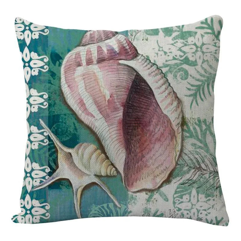DecorBites™ Coastal Cushion Cover - Sea Theme Decorative Sofa Pillowcase