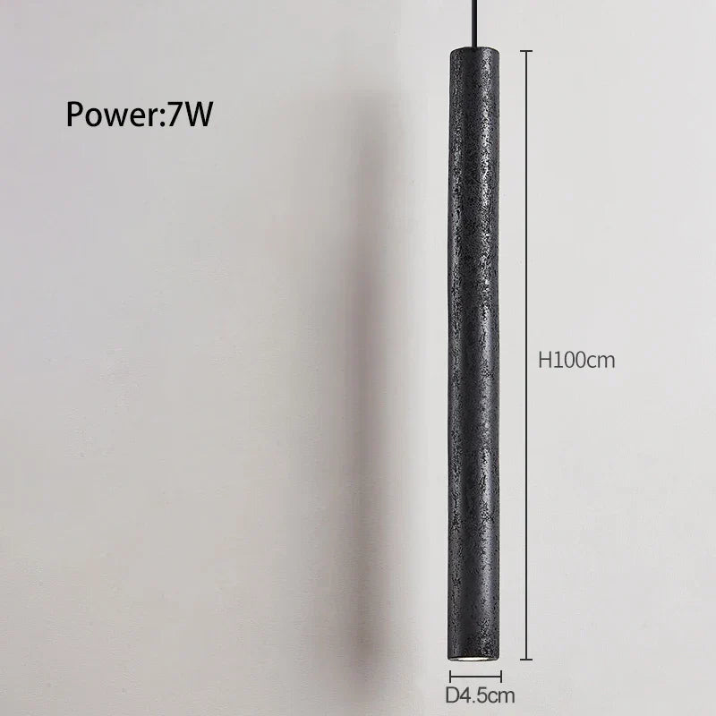 ثريا DecorBites™‎ LED ذات الأنبوب الحجري الأسود لإضاءة غرفة النوم
