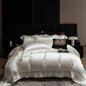 Decobites 1000TC Egyptian Cotton Luxury Satin Bedding Set with Wide Hollow Edge