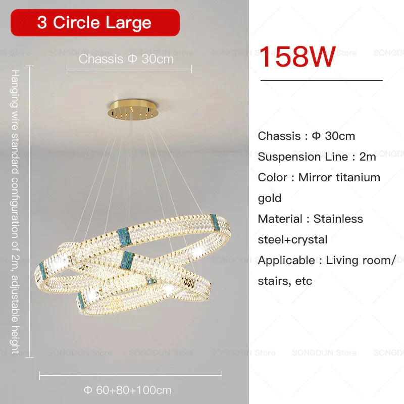 DecorBites™ Crystal Chandelier: Elegant Post-Modern Lighting for Living Room & Restaurant