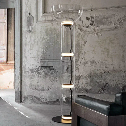 DecorBites™ Heavy Glass LED Floor Lamp: Modern Nordic Light for Living Room and Bedroom