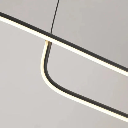 Modern Black Aluminum Linear LED Pendant Light