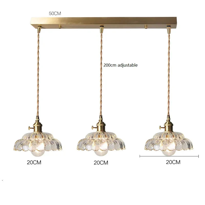 DecorBites™ Japanese Vintage Glass LED Pendant Lamp for Home Decor