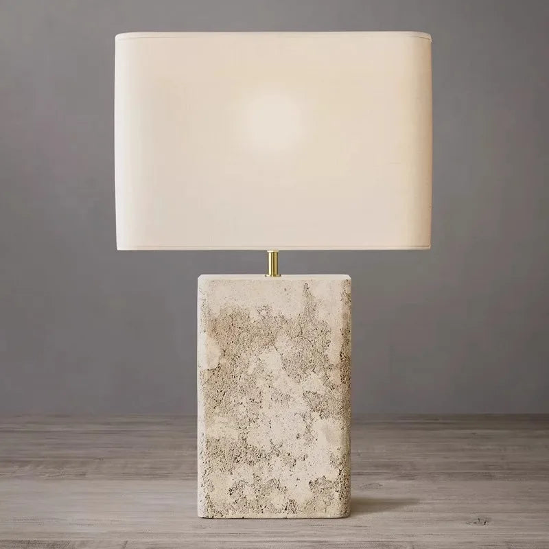 Lámpara de mesa de tela de piedra marrón grande Decorbites™ para decoración del hogar en sala de estar o dormitorio