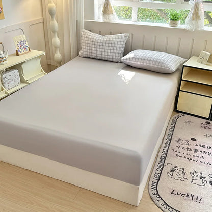 DecorBites™ Double Bed Elastic Fitted Sheet - Dust-Proof Microfiber Mattress Cover