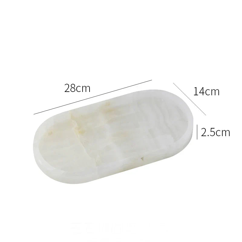 DecorBites™ Calacatta Marble Vanity Tray for Perfume Candles Jewelry Luxury Home Decor