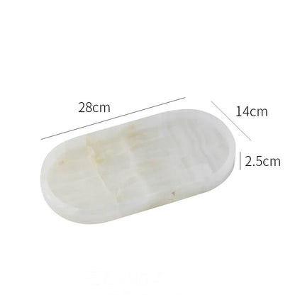 DecorBites™ Calacatta Marble Vanity Tray for Perfume Candles Jewelry Luxury Home Decor