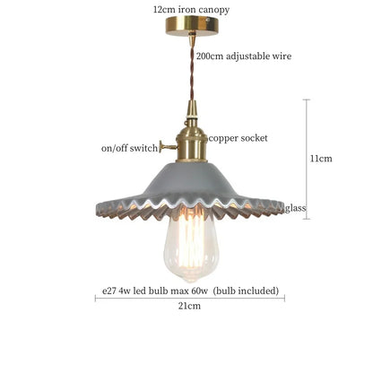 DecorBites™ Glass Flounce LED Pendant Light - Stylish Nordic Design