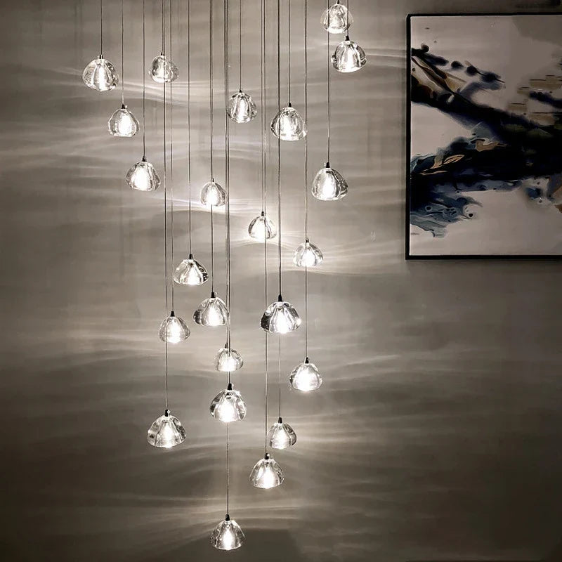 DecorBites™ Crystal LED Ceiling Chandeliers Bedroom Living Room Staircase Pendant Lamp