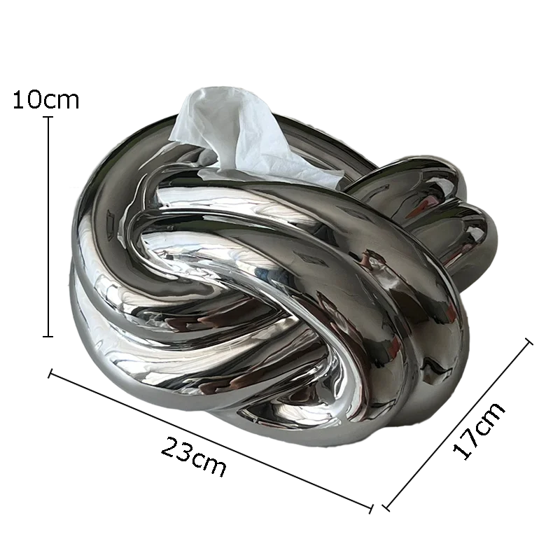 DecorBites™ Ceramic Knot Tissue Box Paper Extractor Porcelain Napkin Holder Modern Decoration