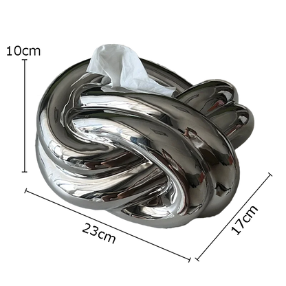 DecorBites™ Ceramic Knot Tissue Box Paper Extractor Porcelain Napkin Holder Modern Decoration