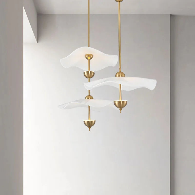 DecorBites™ Lotus Leaf Pendant Lamp - Gold Metal Art Deco Lighting for Home, Restaurant, Shop