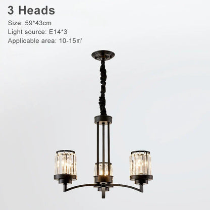 DecorBites™ Black Art Crystal Chandelier for Luxury Living Room Bedroom Lighting Fixtures