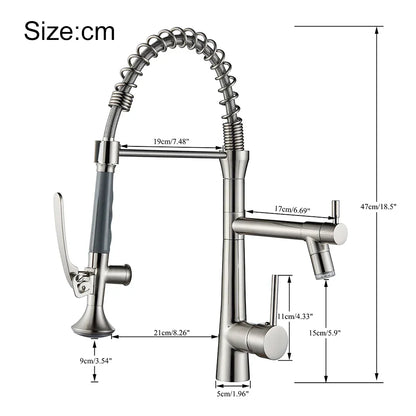 DecorBites™ Dual Spout LED Kitchen Faucet 360 Rotate Hot Cold Mixer for Stylish Sink