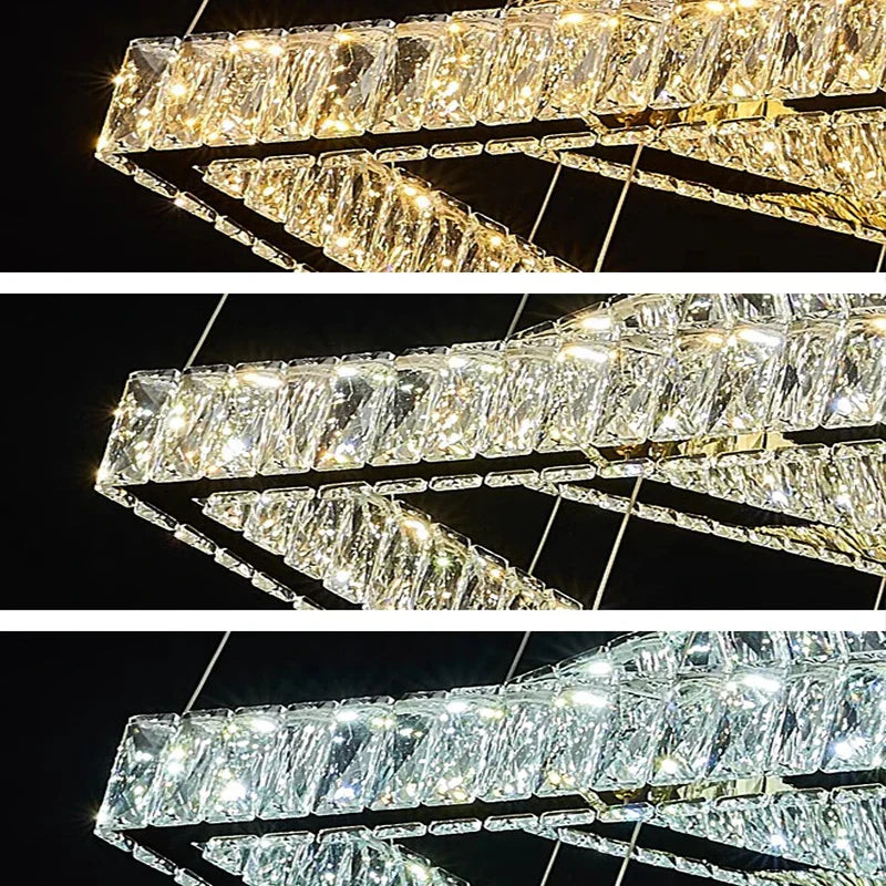 DecorBites™ Crystal Chandelier Stair Pendant Lamp Living Room Pendant Lights Interior Lighting