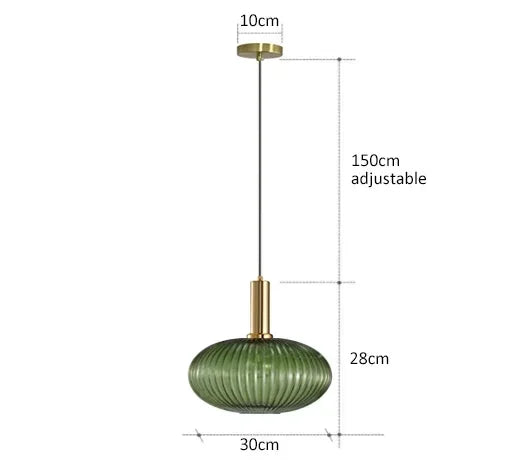 DecorBites™ Colorful Glass Pendant Lights Living Room Bedside Lamp LED Hanging Lighting