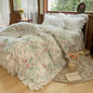 Decobites Floral Print Cotton Princess Bedding Set with Vintage Lace Details