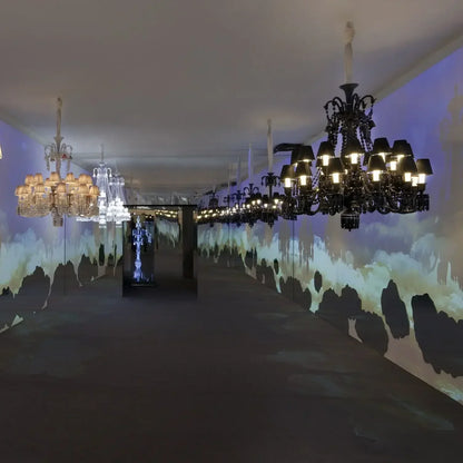 DecorBites™ Black Crystal Chandelier: Luxury Lighting for Villa Hotel, Living Room, Dining Room