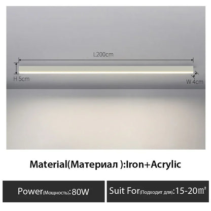 ديكوربايتس™ مصباح سقف LED خطي أسود للممر، غرفة النوم، غرفة الطعام، غرفة المعيشة - تصميم بسيط