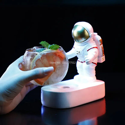 DecorBites™ Glowing Astronaut Cocktail Glasses | Personalized Bar Decor & Molecular Drink Tumbler