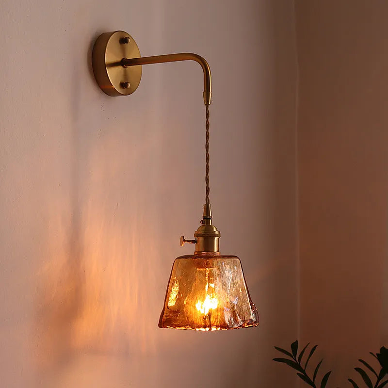 DecorBites™ Glass Copper LED Wall Lights for Home Restaurant Living Room Bedroom