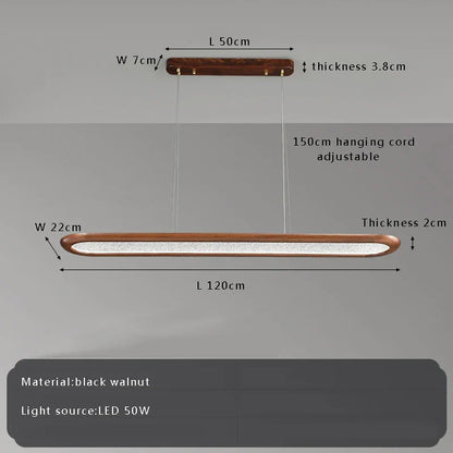 DecorBites™ Black Walnut Wooden Ceiling Chandelier LED Pendant Lamp for Modern Home Decor