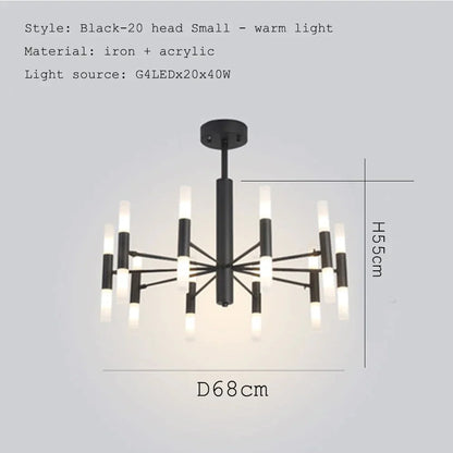 DecorBites™ Black Gold Art Decor Led Ceiling Chandelier for Modern Fashion Designer Home