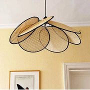 Lámpara de suelo de ratán japonés Decorbites™ para iluminación de sala de estar, estudio y ático de villa