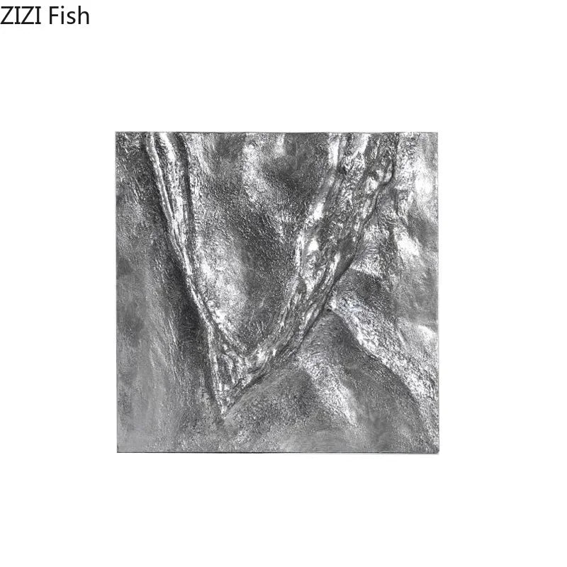 Cuadro colgante de tela dorada DecorBites™ Obra de arte abstracta moderna en relieve para pared