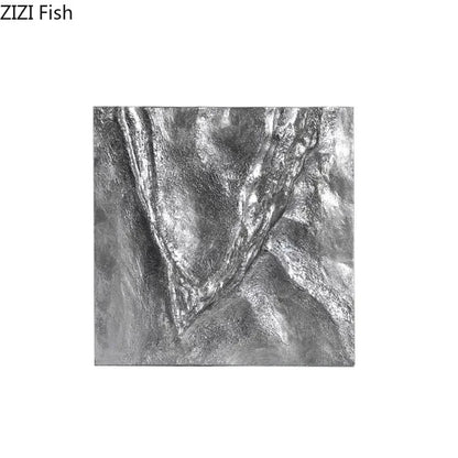 Cuadro colgante de tela dorada DecorBites™ Obra de arte abstracta moderna en relieve para pared