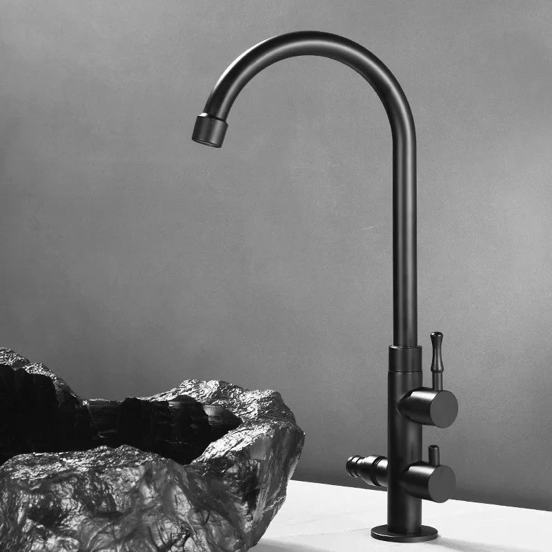 DecorBites™ Brass Outdoor Faucet with Double Function, Deck Mounted Tall Antique Garden Tap