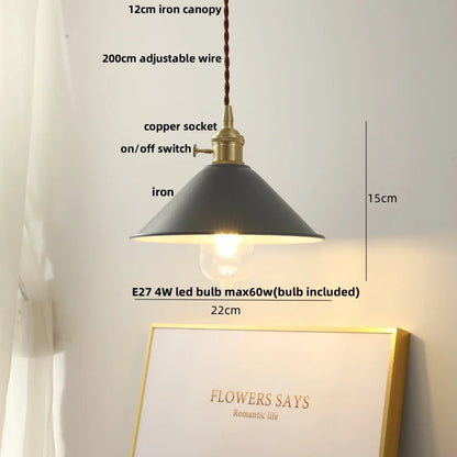 DecorBites™ Iron Lampshade LED Pendant Lights, Adjustable Modern Hang Lamp