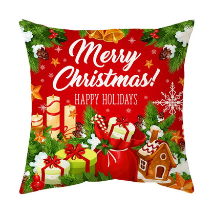 DecorBites™ Christmas Sofa Pillow Cover Home Decor Throw Pillowcase Santa Claus Printed