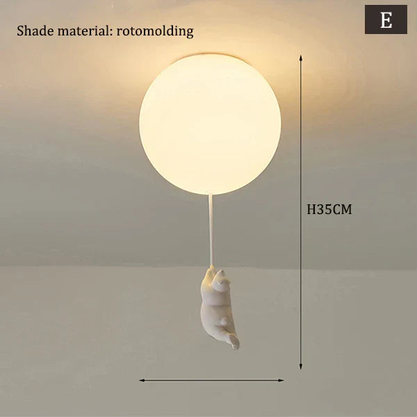 DecorBites™ Children Nordic Bear Astronaut LED Ceiling Chandelier - Kid's Theme Decor