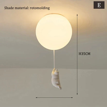 DecorBites™ Children Nordic Bear Astronaut LED Ceiling Chandelier - Kid's Theme Decor