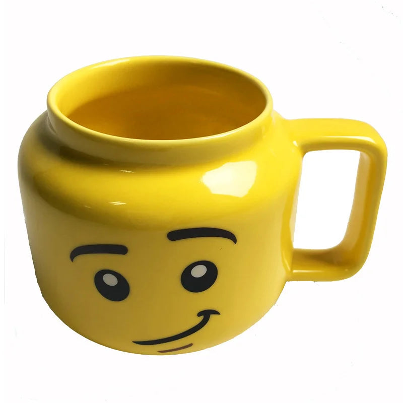 Creative Cartoon Style Ceramic Mug Cup with Handgrip Impish Cute Smiling Face for Coffee Milk Tea Water Drinkware 250ML