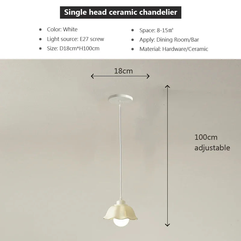 DecorBites™ Elegant Cream LED Chandelier for Dining Room