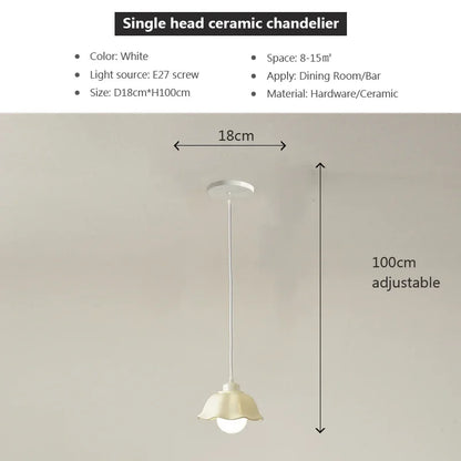 DecorBites™ Elegant Cream LED Chandelier for Dining Room