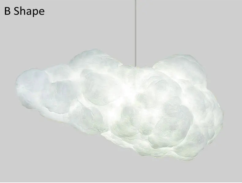 DecorBites™ Cloud Chandelier: Cotton Lampshade Hanging Light for Bedroom & Living Room