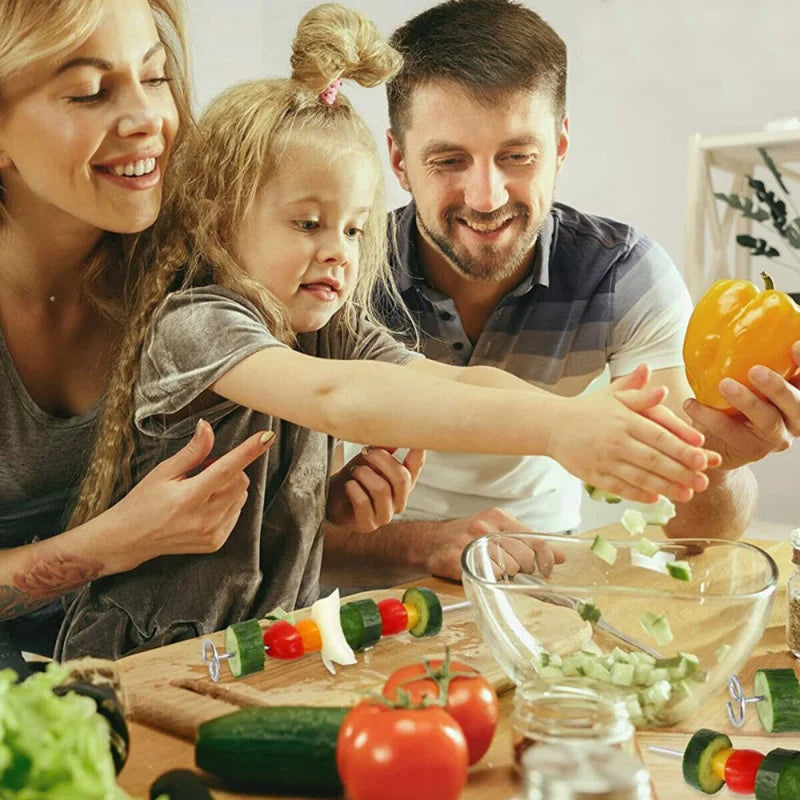 DecorBites™ Double Layer Stainless Steel BBQ Skewers Holder - Kitchen Tool