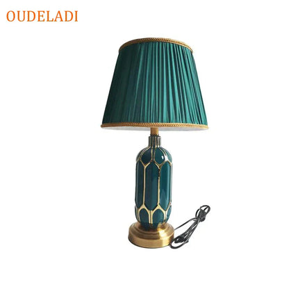 مصباح طاولة سيراميك أزرق من ديكوربايتس™ | طراز أمريكي حديث | إضاءة غرفة النوم وغرفة المعيشة