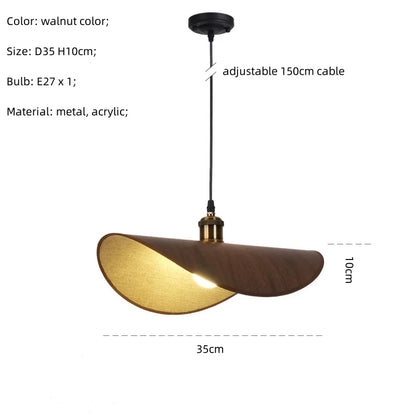 DecorBites™ Hat Pendant Light: Retro Minimalist E27 LED Hanging Lamp for Dining Room