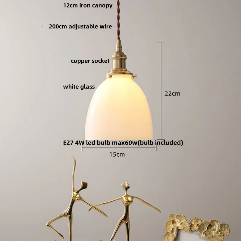 DecorBites™ Green Glass LED Pendant Lights, Adjustable Nordic Modern Hang Lamp for Bedroom, Kitchen, Hotel