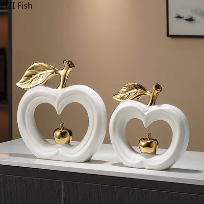 DecorBites™ Gold Pear Ceramic Sculpture Desk Ornament Aesthetics Decor