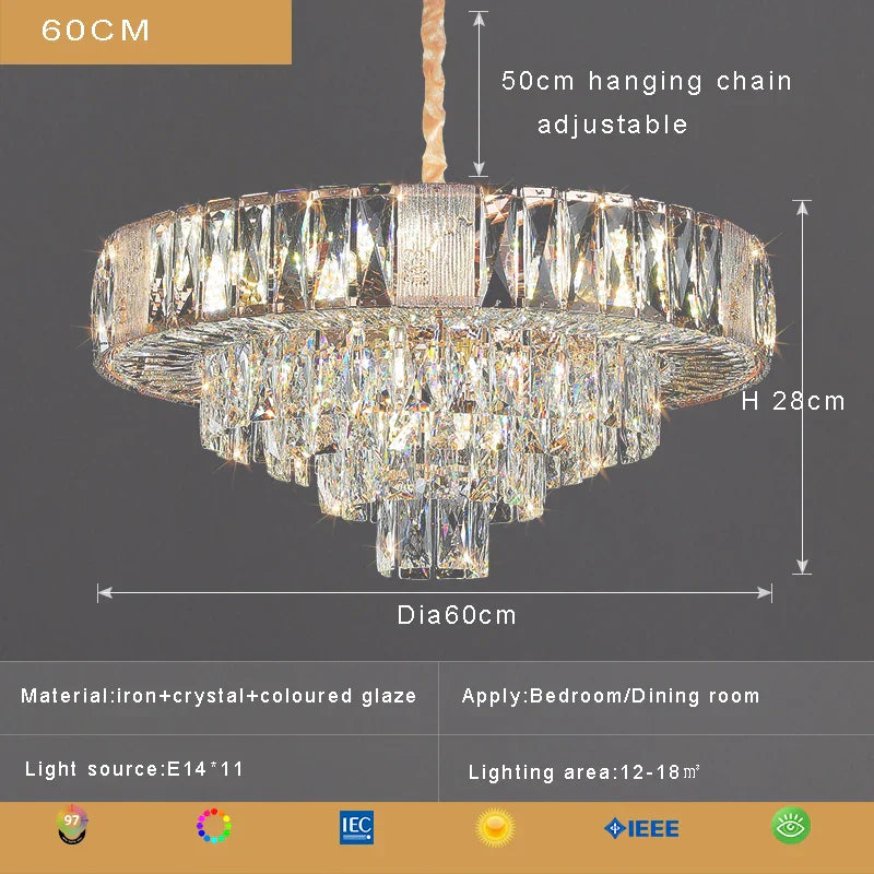 Lámpara de techo de cristal DecorBites™ para decoración del hogar en sala de estar y dormitorio