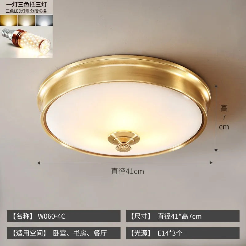 DecorBites™ Gold Lustre Copper Ceiling Lamp LED E14 Minimalist Modern Light Fixtures
